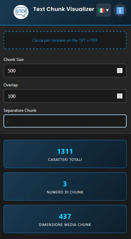Text Chunk Visualizer - versione mobile